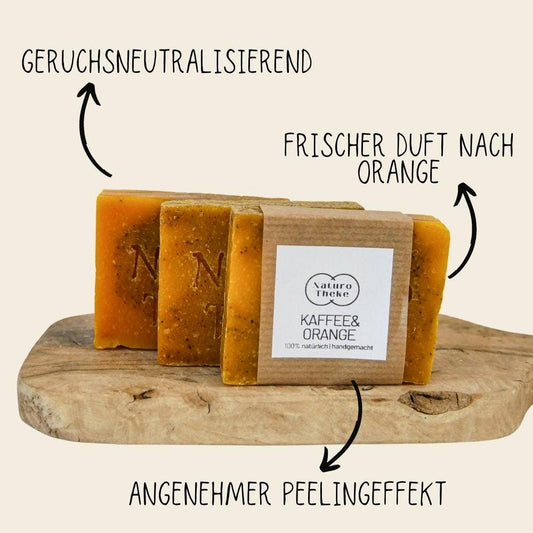 Kaffee und Orange Peeling Naturseife