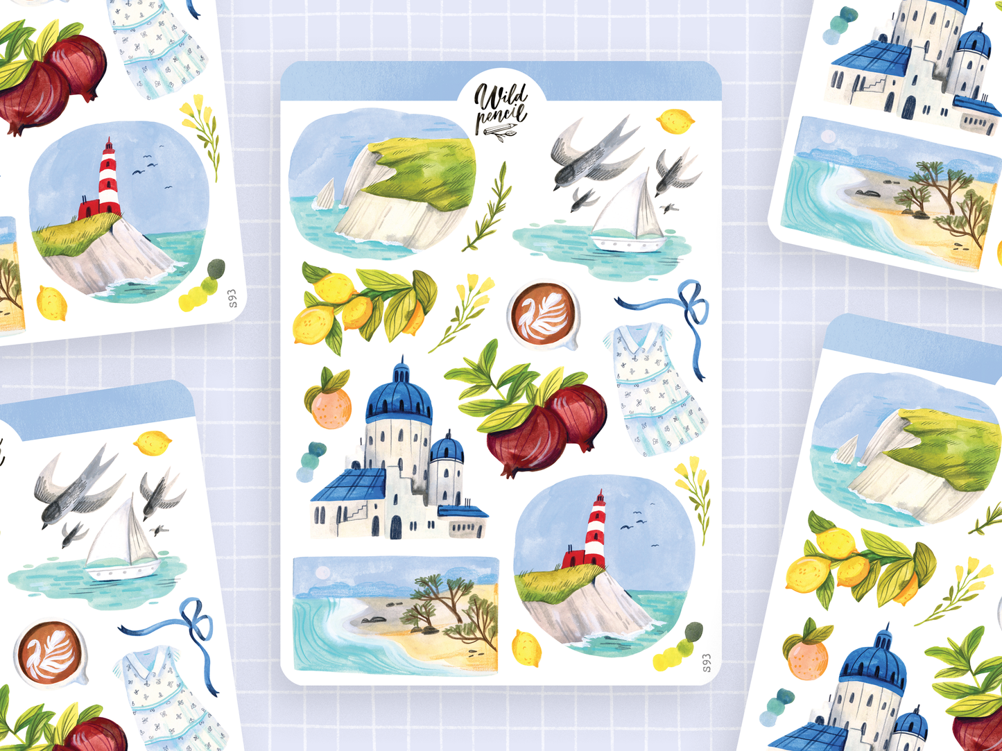 Stickerbogen - Sommer am Meer