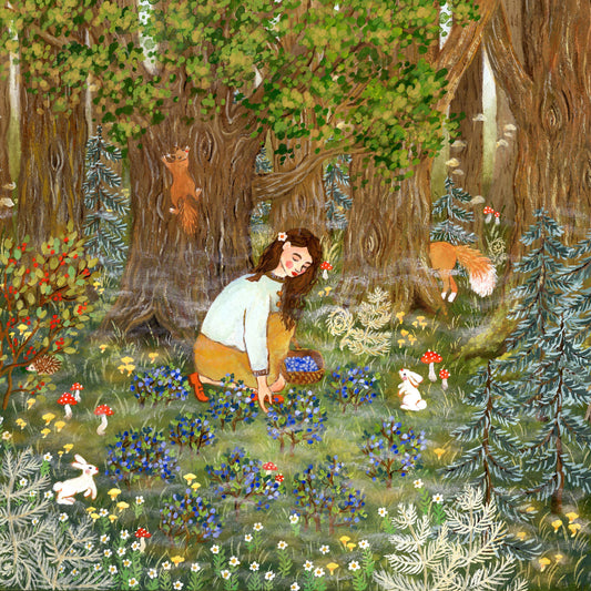 Beerenpflücken - 20x20cm Print