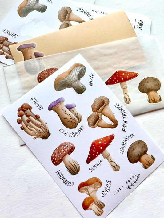 Stickerbogen - Pilze