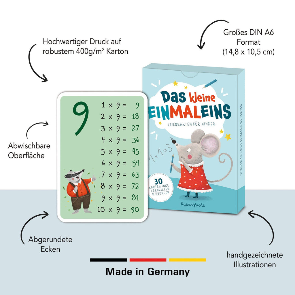 Lernkarten Das kleine Einmaleins für Kinder von Rüsselfuchs