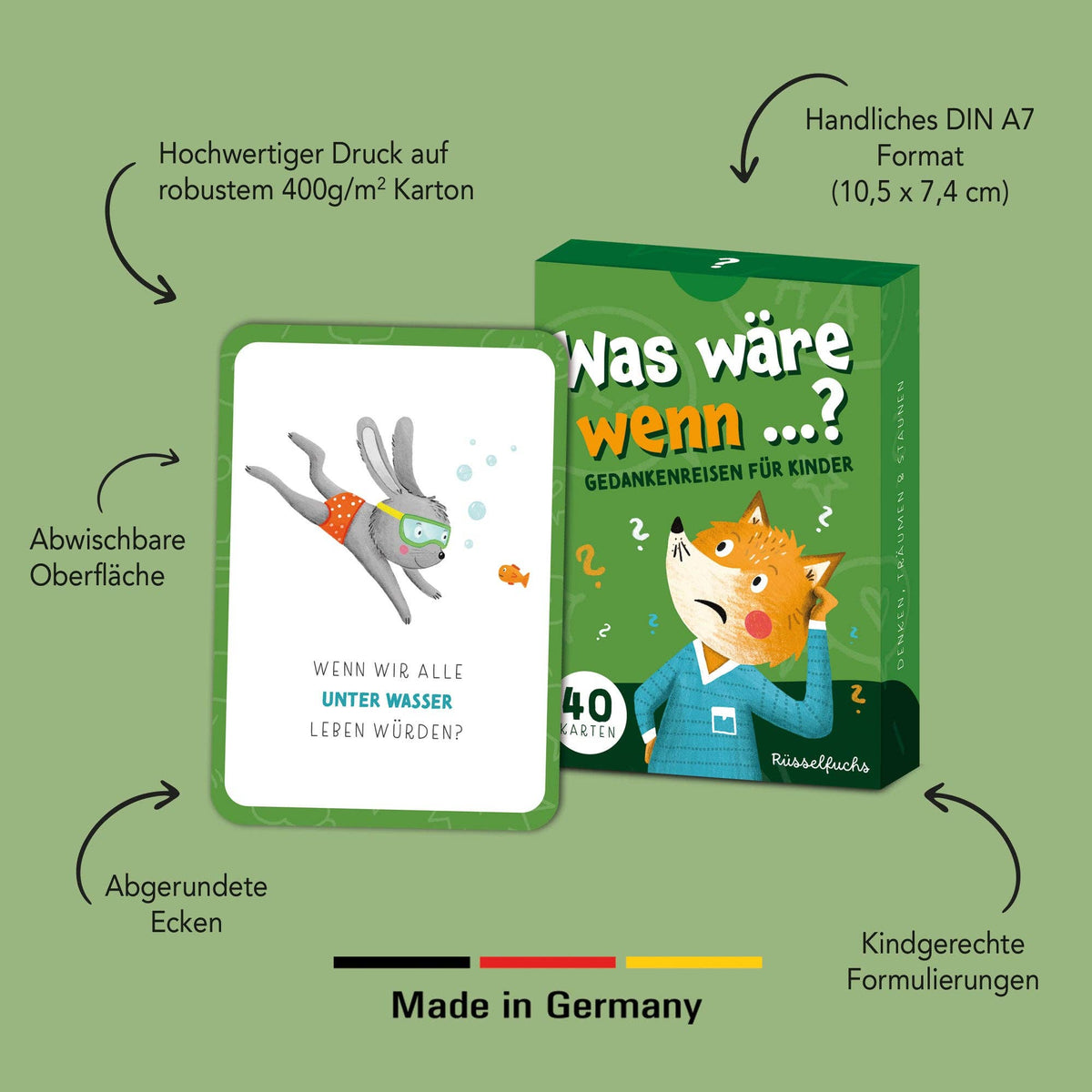 Kartenspiel Was wäre wenn für Kinder von Rüsselfuchs