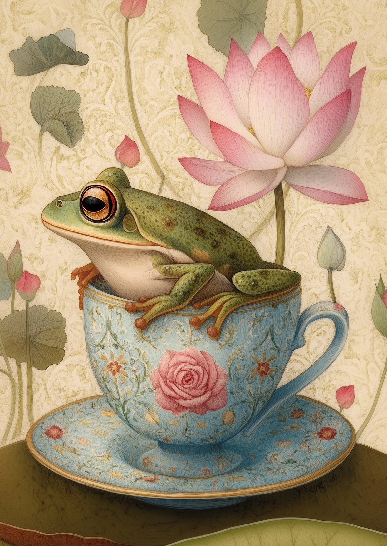 Animal Tea Time: Frosch