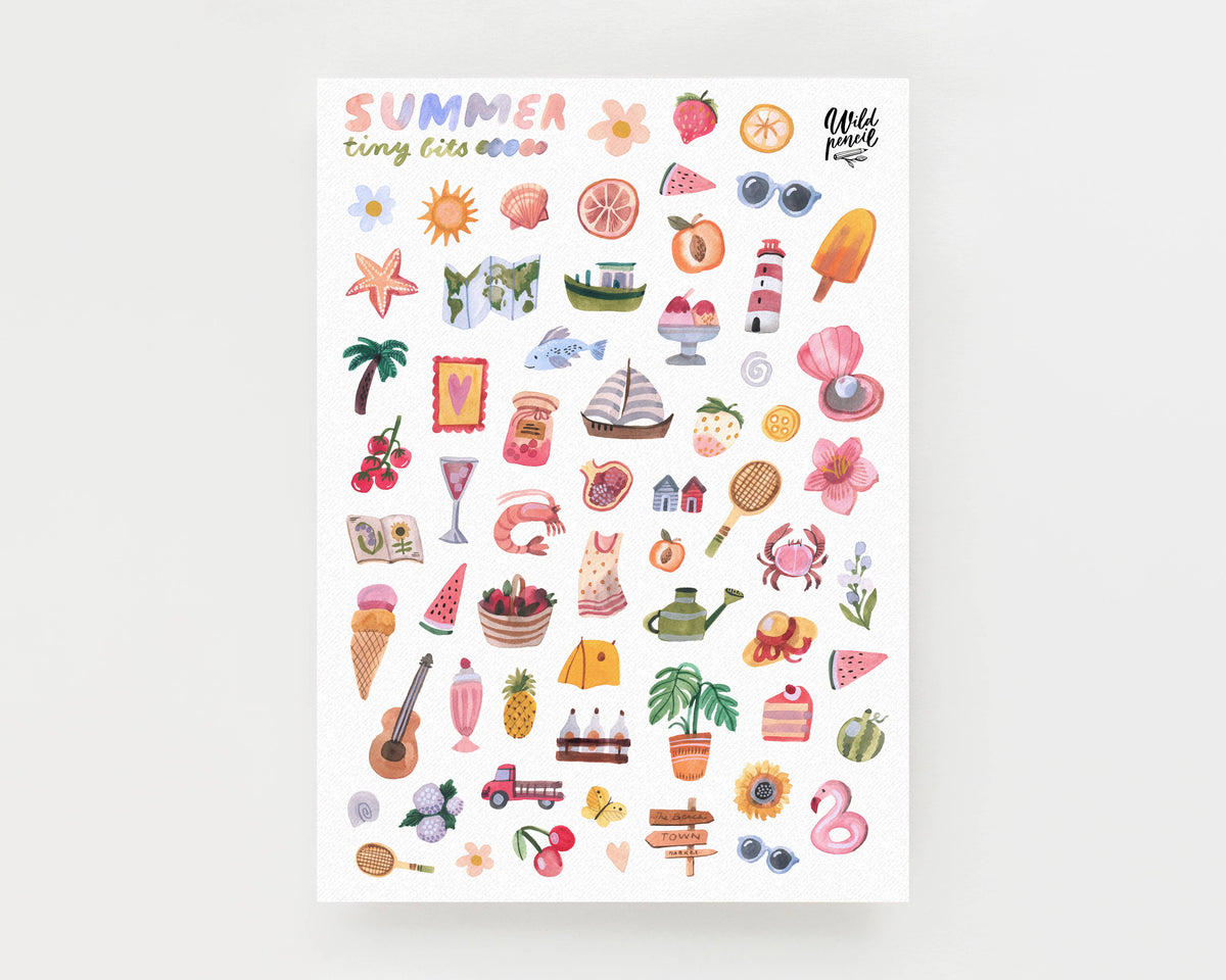 Vinyl-Stickerbogen - Sommer-Kleinstteile