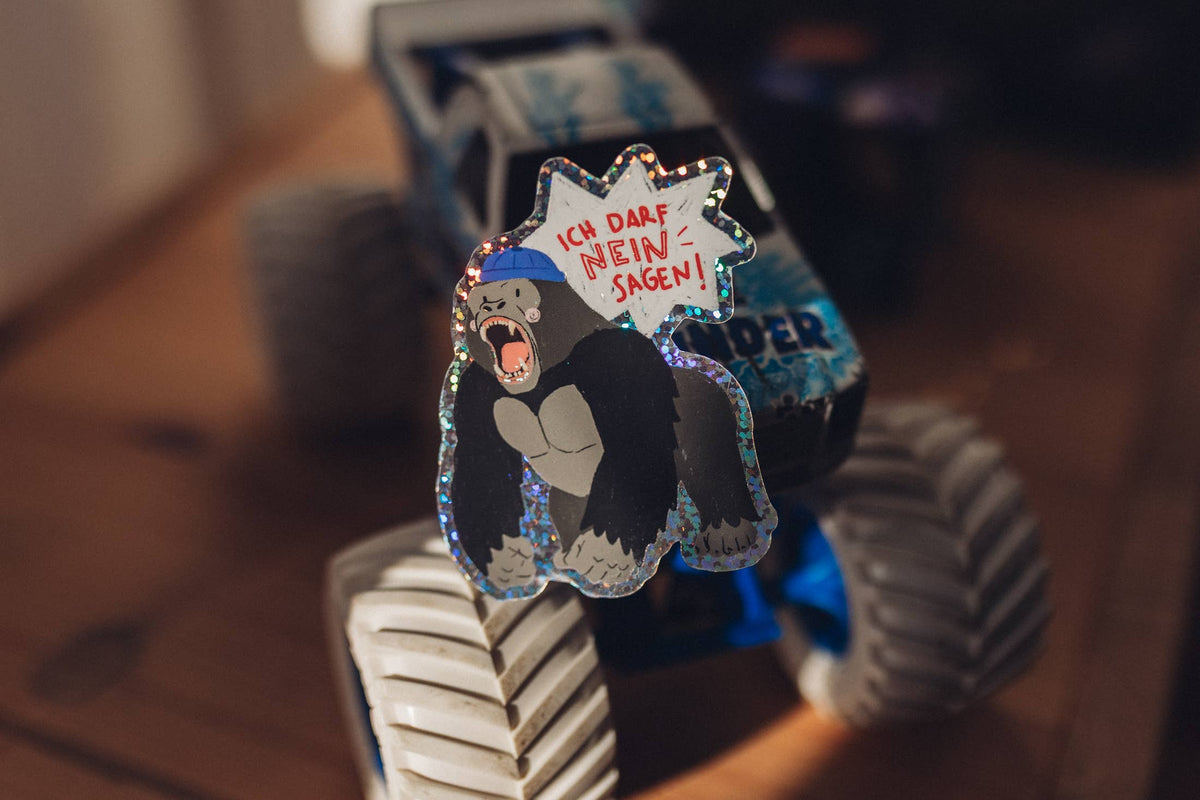 Glitzersticker - Gorilla - Nein