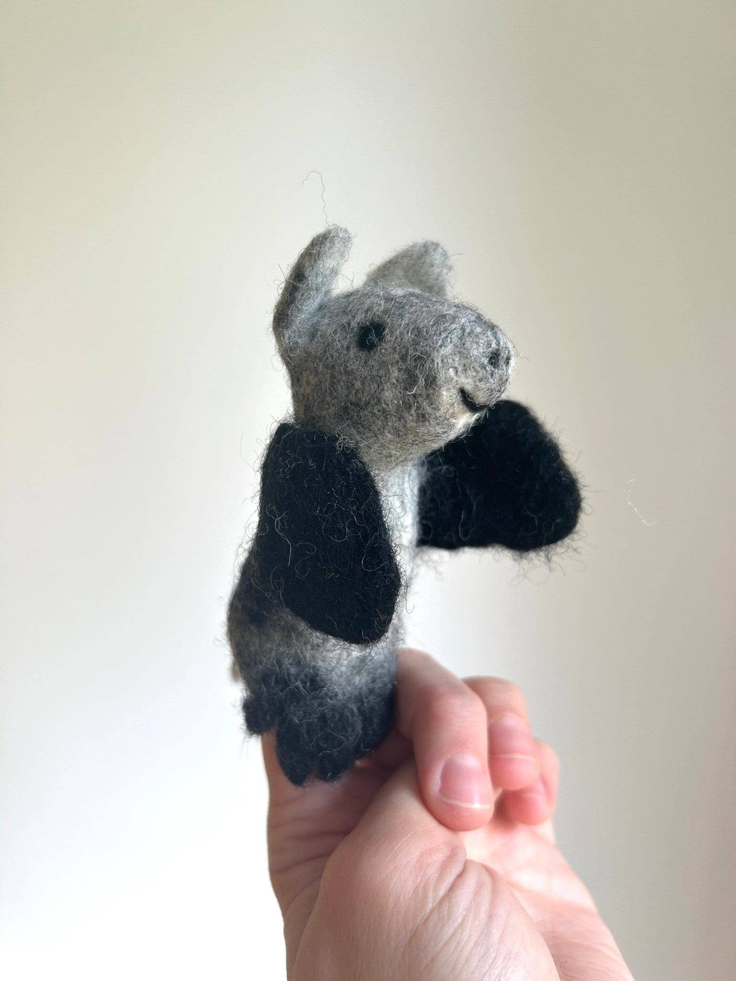Filz-Fingerpuppe - Fledermaus