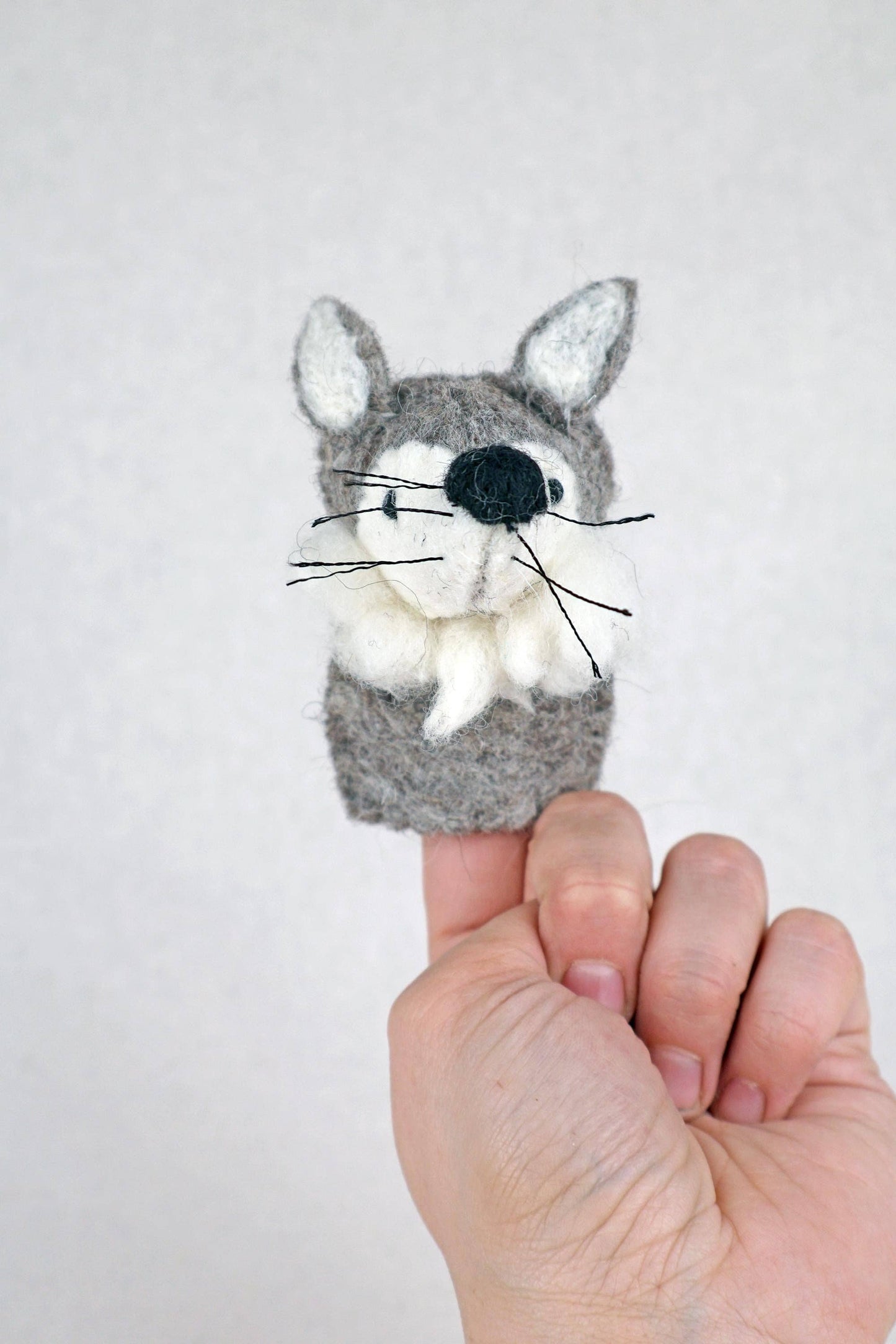 Filz-Fingerpuppe - Wolf