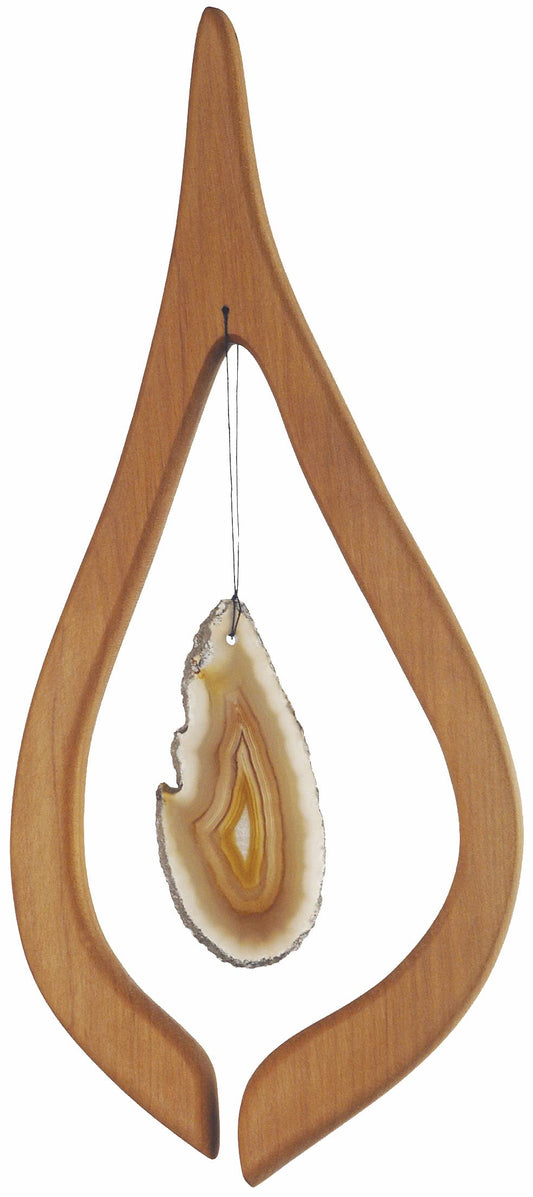 Fensterschmuck - Tropfen mit naturfarbener Achatscheibe