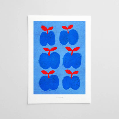 Retro-Äpfel - Kunstdruck A5