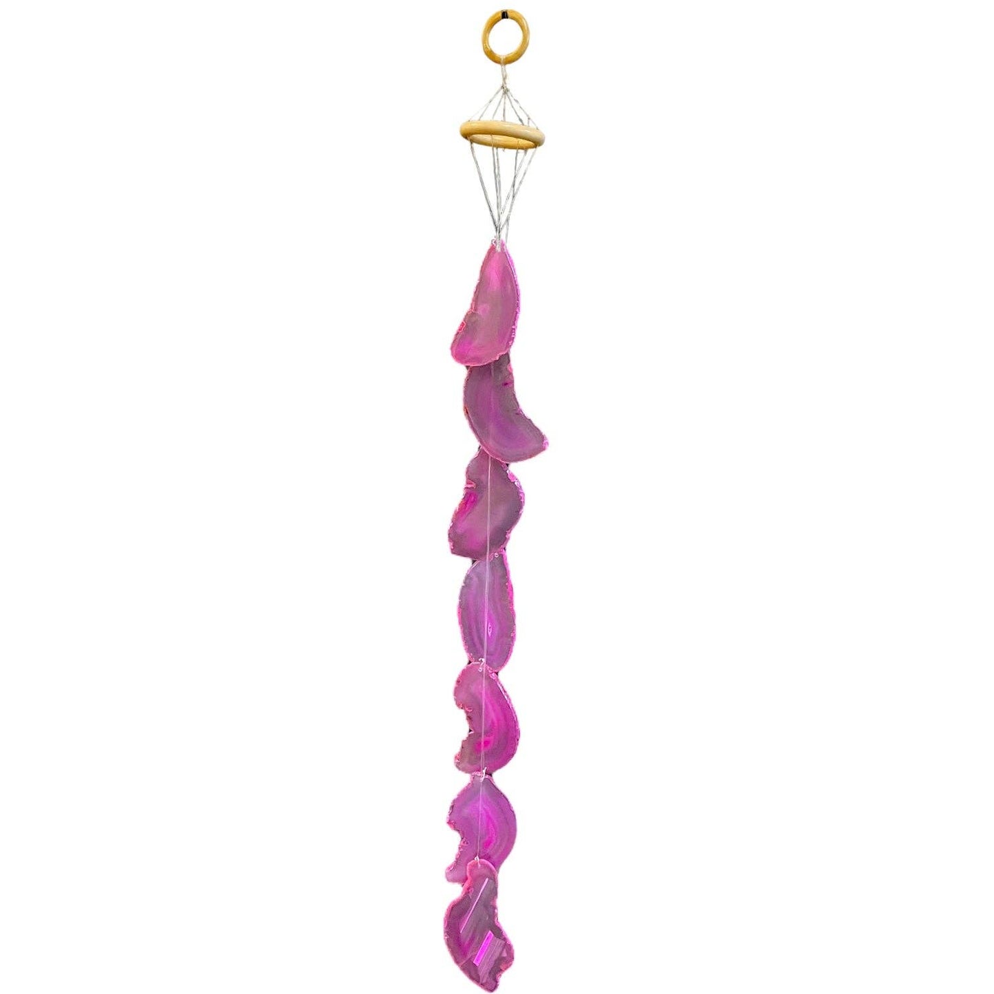 Windspiel aus rosa Achat