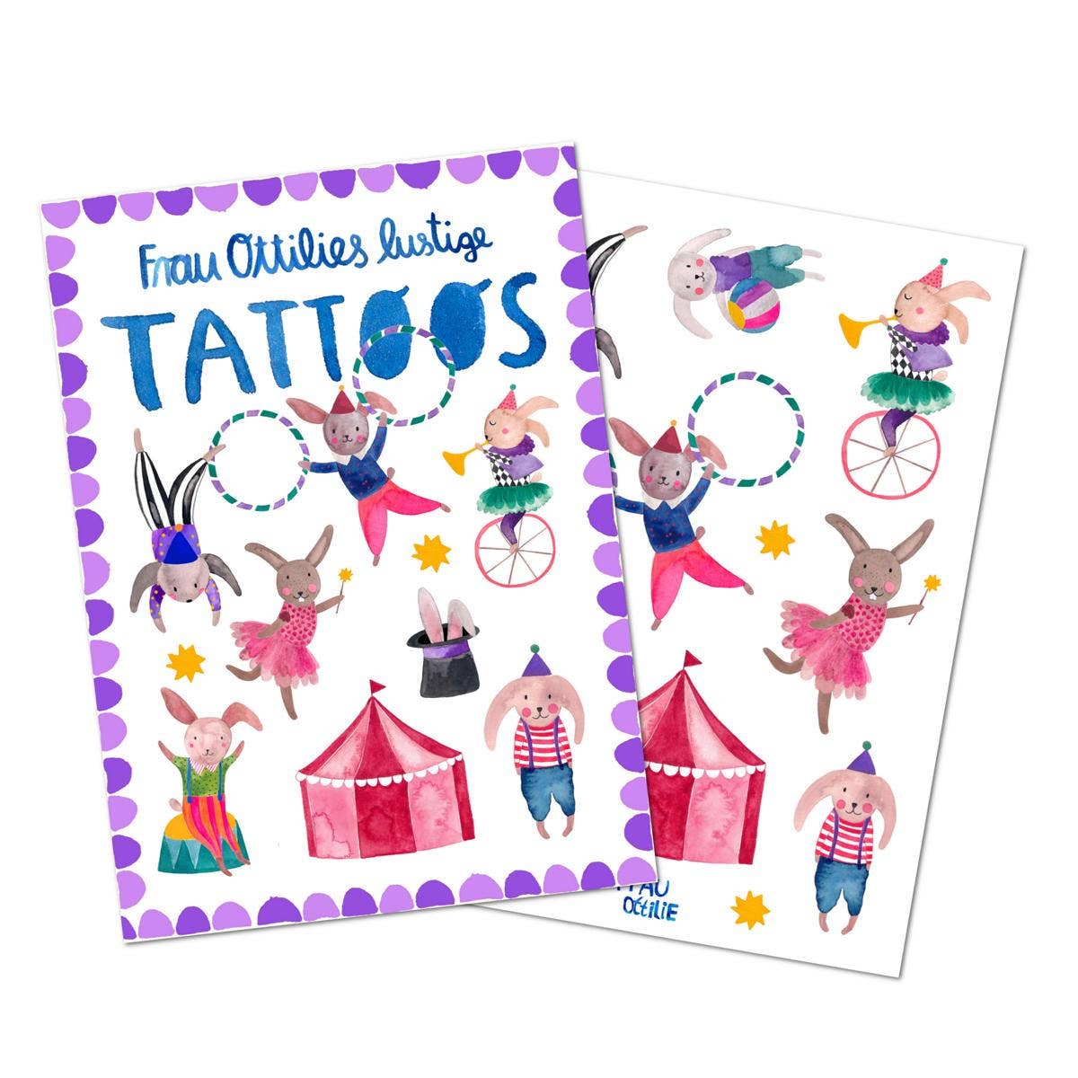 Kindertattoos - Hasen im Zirkus