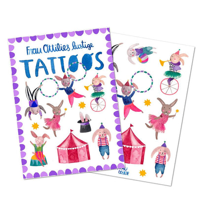 Kindertattoos - Hasen im Zirkus
