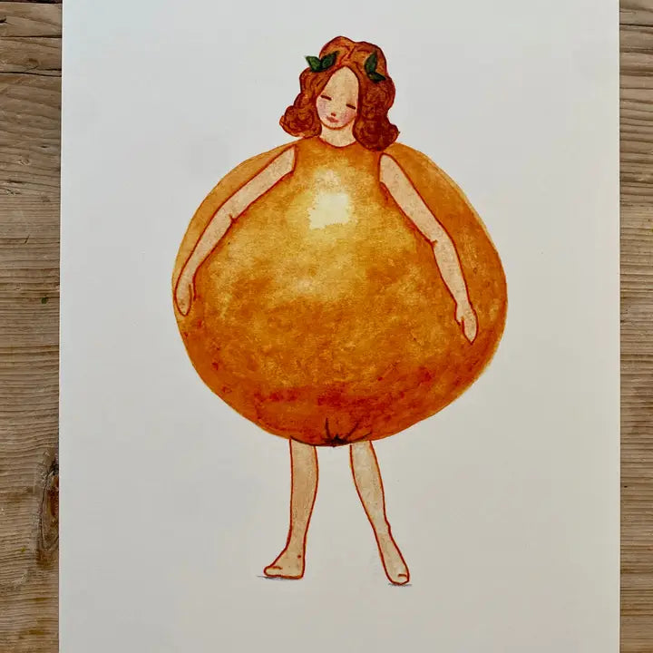 Orangen Mädchen - Poster A4