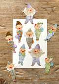 Bastelvorlage - Niedliche Clowns