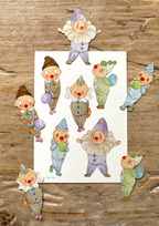 Bastelvorlage - Niedliche Clowns