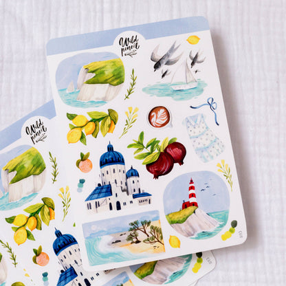 Stickerbogen - Sommer am Meer