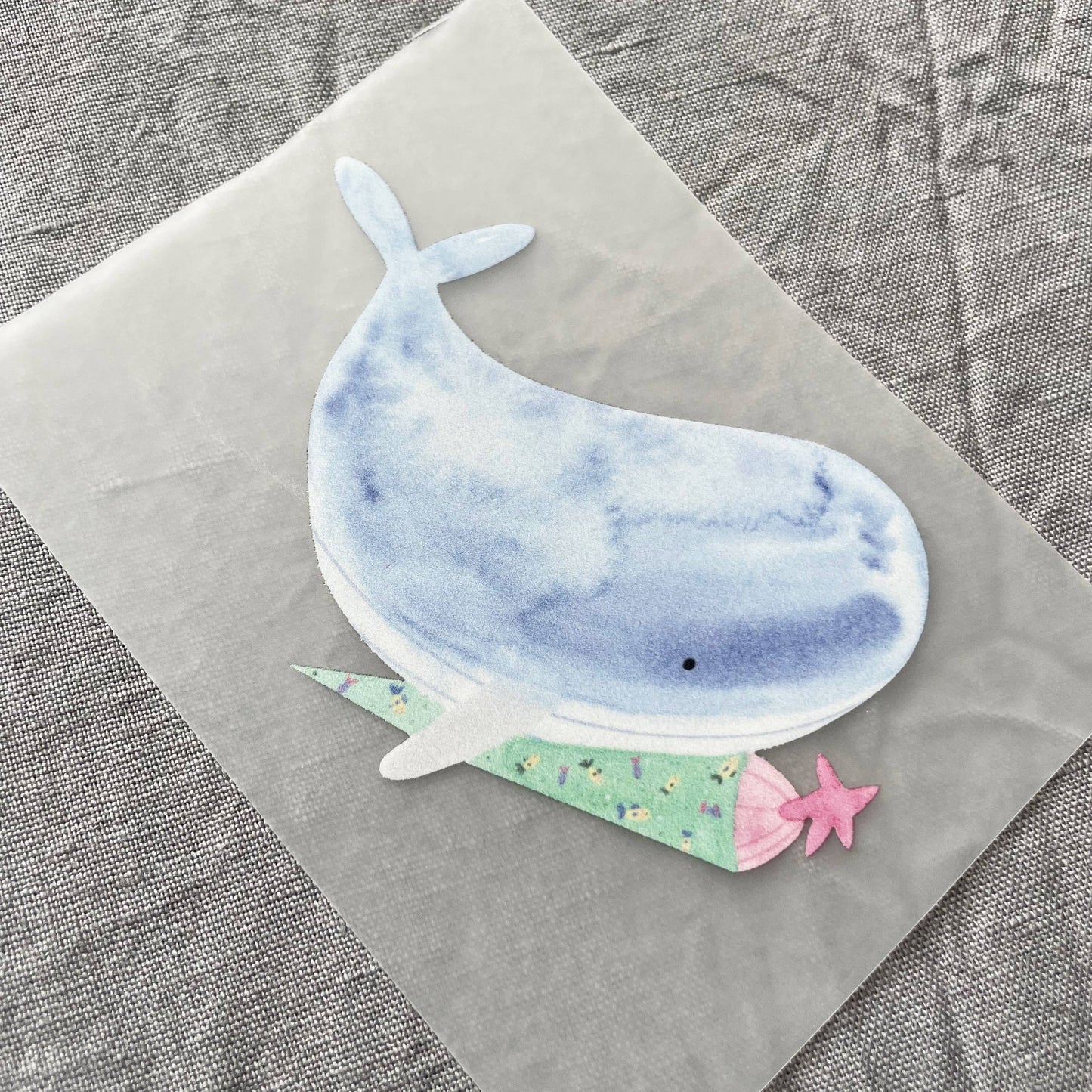 Bügelbild - Einschulung Wal