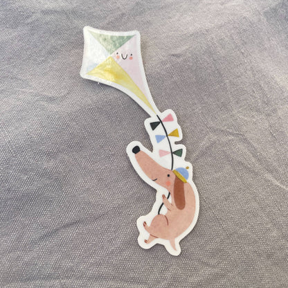 Stickerbogen - Dackel mit Drachen 