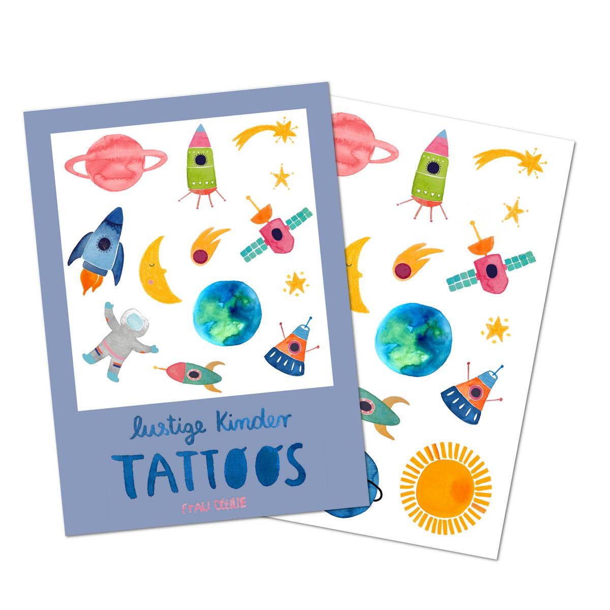 Kindertattoos Weltraum von Frau Ottilie