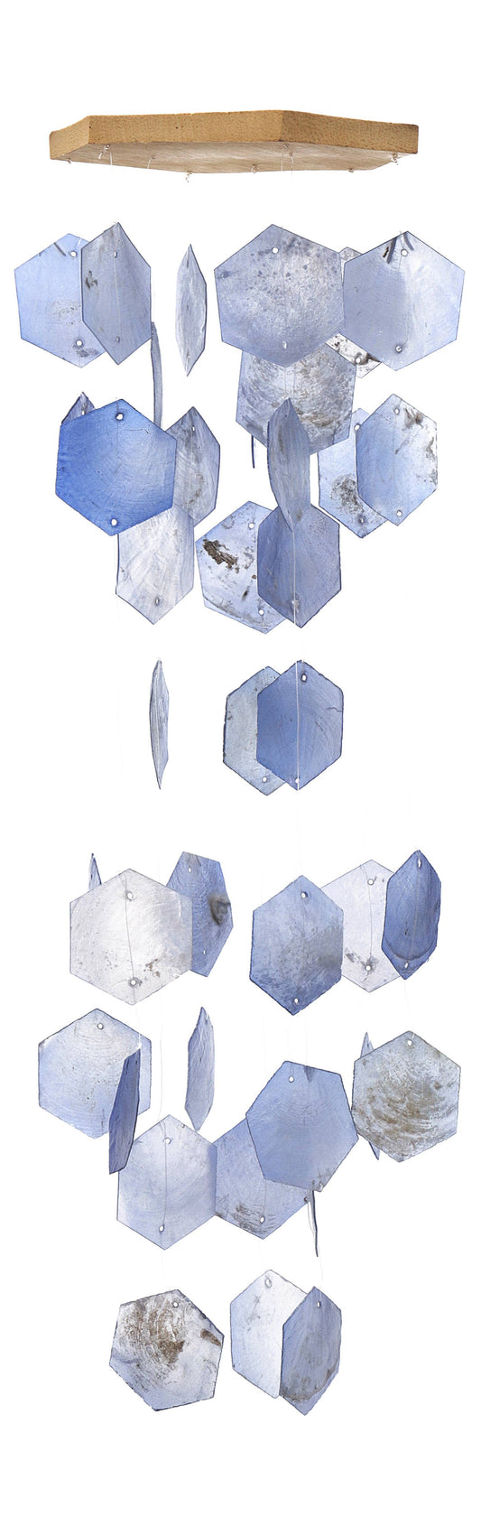 Muschelmobile "Hexagon" blau pastell