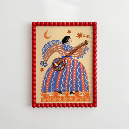 Print - Folk - Die Dame und die Sitar