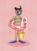 Postkarte Flamingo-Mädchen von Belle & Boo A6