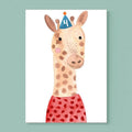 Postkarte 4. Geburtstag mit Giraffe von Frau Ottilie A6