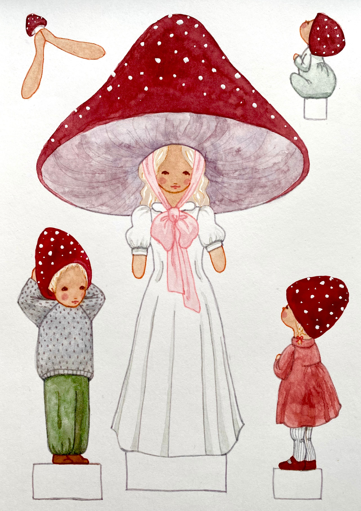 Bastelbogen Pilzmutter mit Kindern von Tall Hat Tales