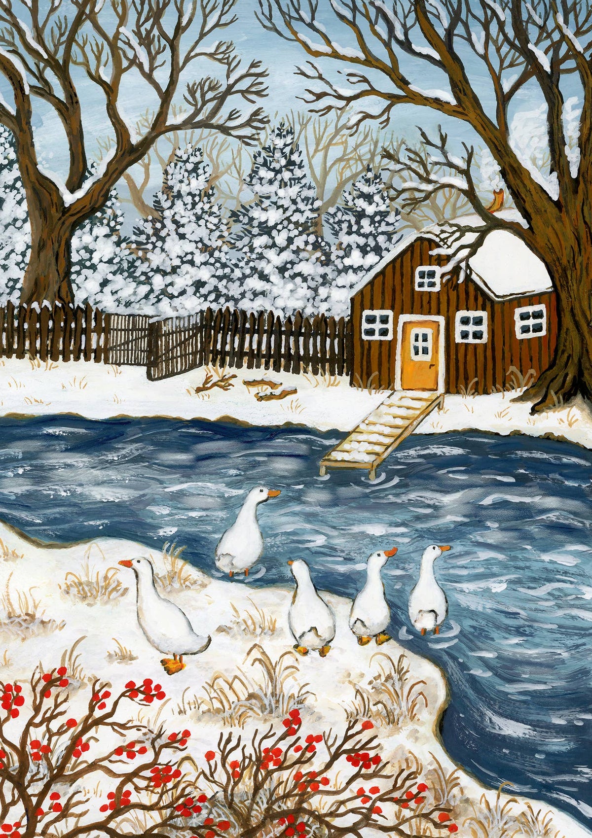 Kunstdruck Wintergänse von Asia Spettel A5