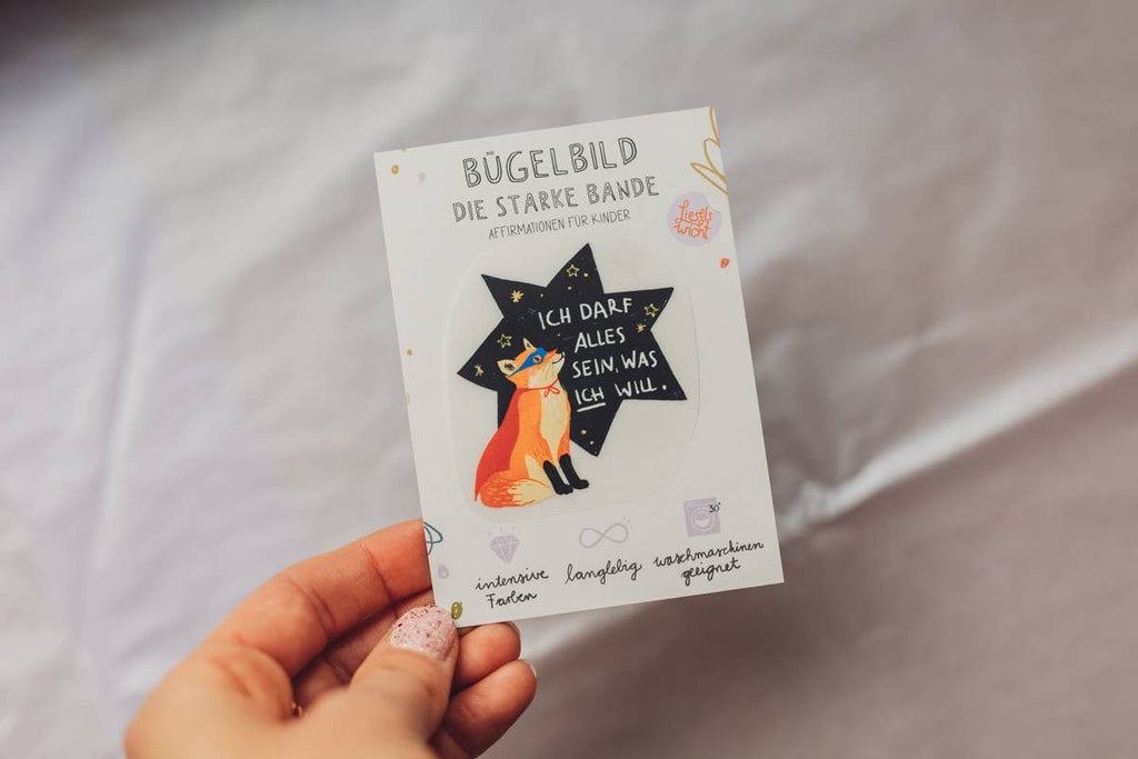 Mini-Bügelbild Fuchs „Ich darf alles sein, was ich sein will.“ von Liesels Wicht auf A7-Kärtchen