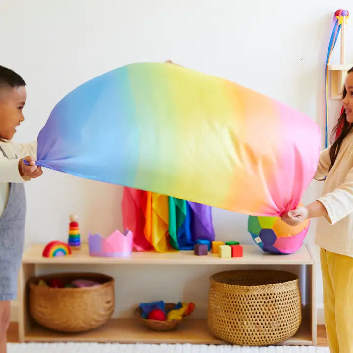 Robustes Spieltuch aus Seide - Regenbogen