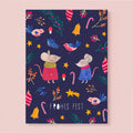Postkarte Weihnachtsmäuse von Frau Ottilie A6