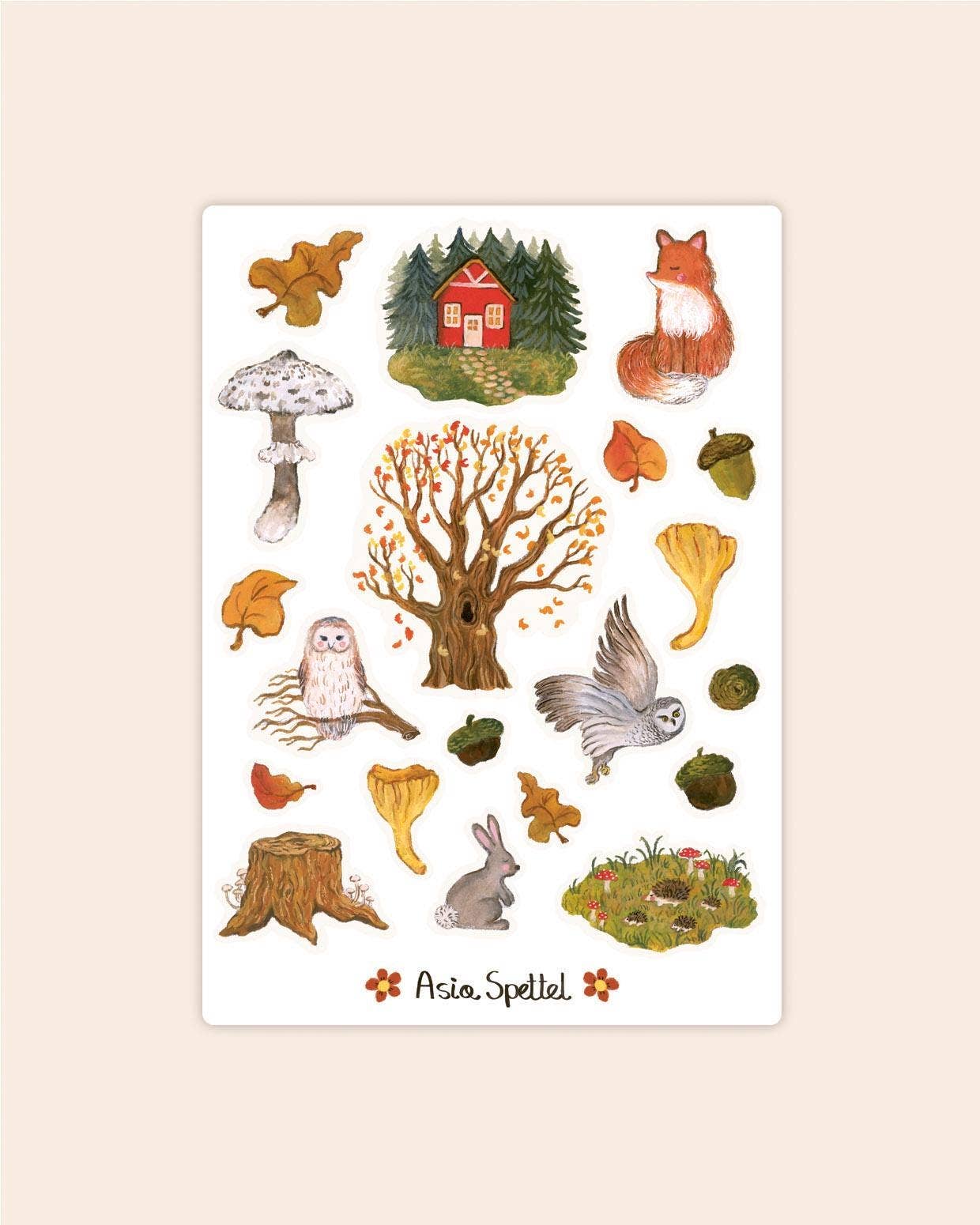 Stickerbogen Herbstwald