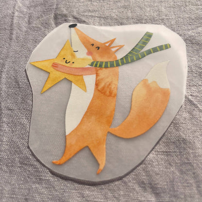 Bügelbild - Fuchs mit Stern