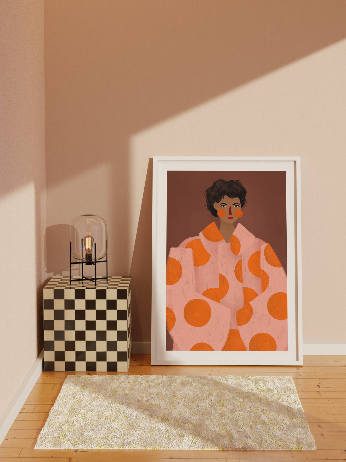 Die Frau mit den orangen Punkten - Kunstdruck A3