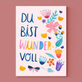 Postkarte Du bist wundervoll von Frau Ottilie A6