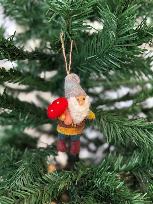Filzanhänger - Zwerg mit Pilz