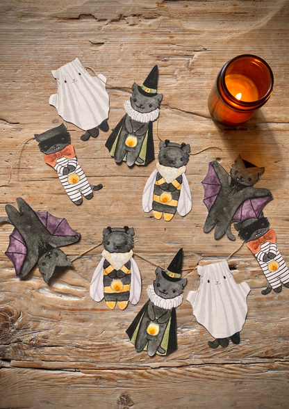 Bastelbogen - Halloween Katzen