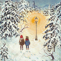 Kunstdruck Durch den Kleiderschrank von Loré Pemberton: Laterne in einer verschneiten Winterlandschaft