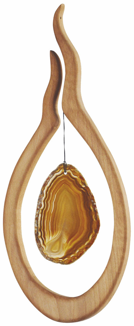 Fensterschmuck Feuer mit naturfarbener Achatscheibe