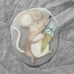 Bügelbild - Einschulung - Maus