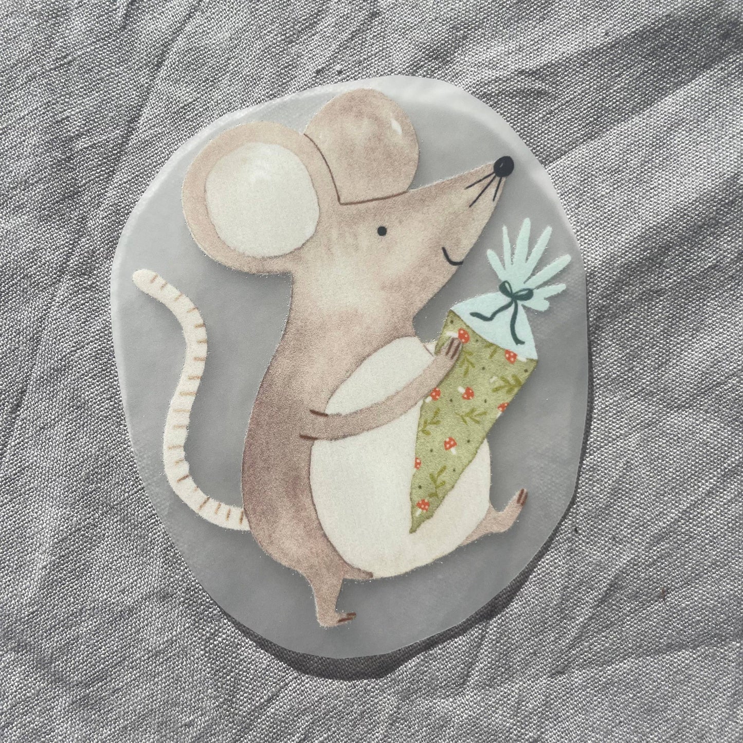 Bügelbild - Einschulung - Maus