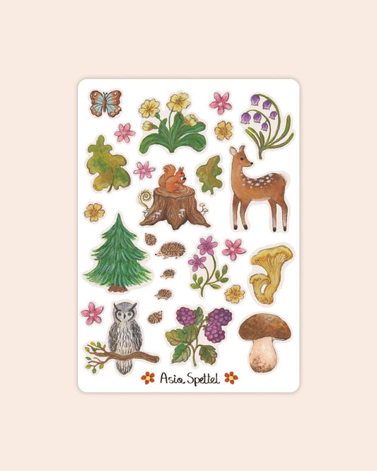 Stickerbogen Sommerwald
