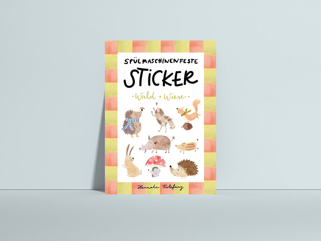 Spülmaschinenfeste Sticker Wald und Wiese von Hannahs Firlefanz A6