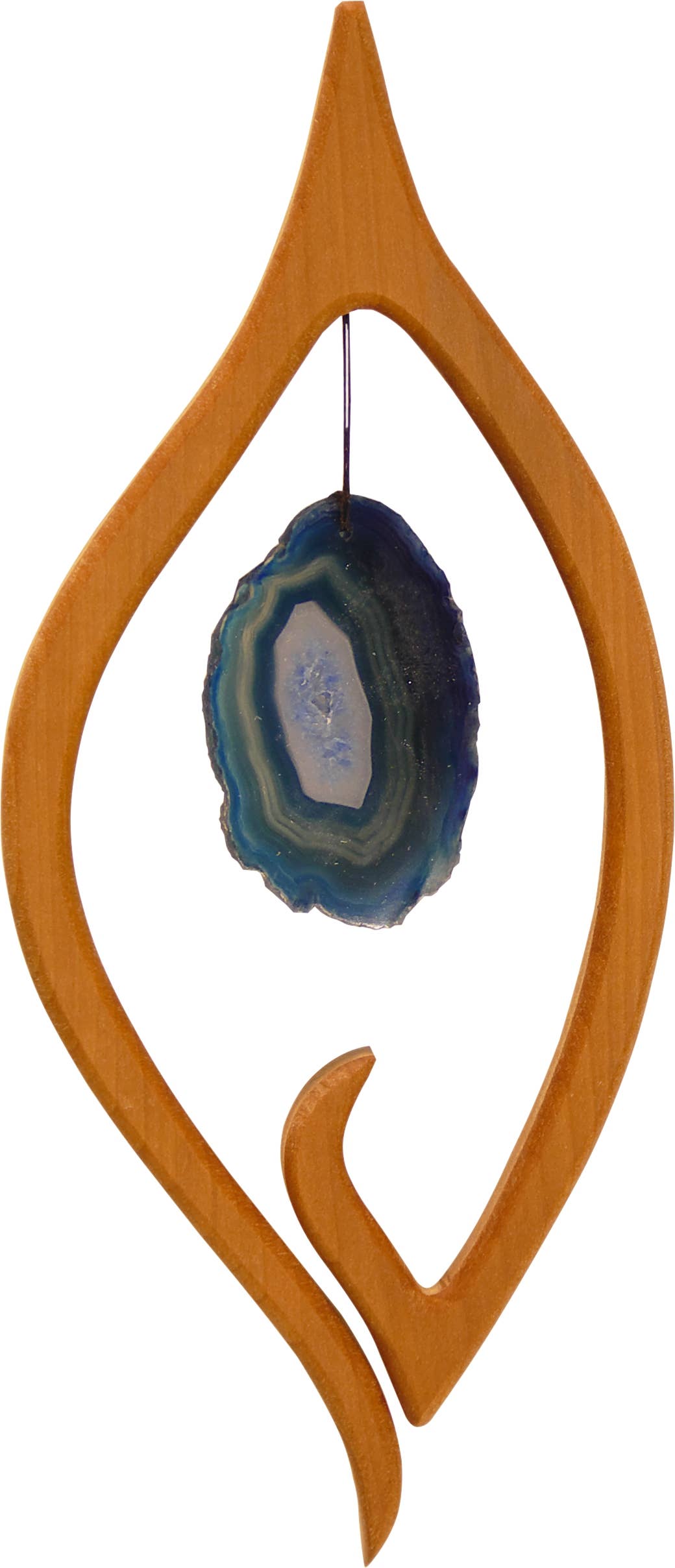 Fensterschmuck Segel mit blauer Achatscheibe von Sternengasse