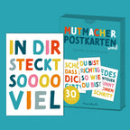 Mutmacher-Postkarten weiß 30 Stück von Rüsselfuchs