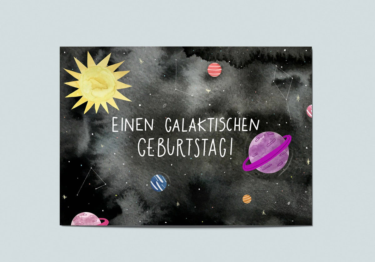 Postkarte Galaktischer Geburtstag von Hannahs Firlefanz A6