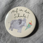 Button Auf in die Schule Elefant von Hannahs Firlefanz