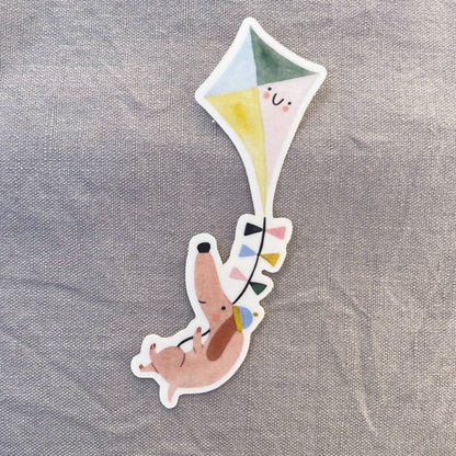 Stickerbogen - Dackel mit Drachen 