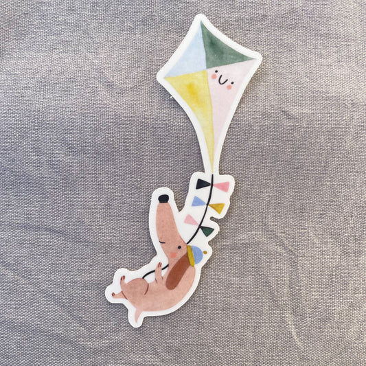 Stickerbogen - Dackel mit Drachen 